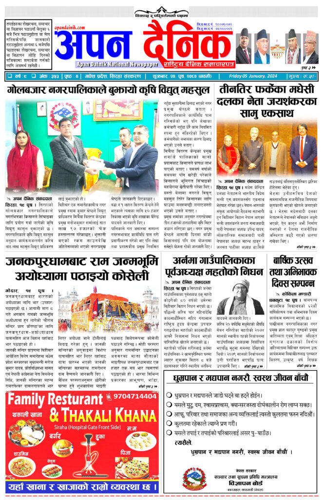 २०८० पौष २० शुक्रवार