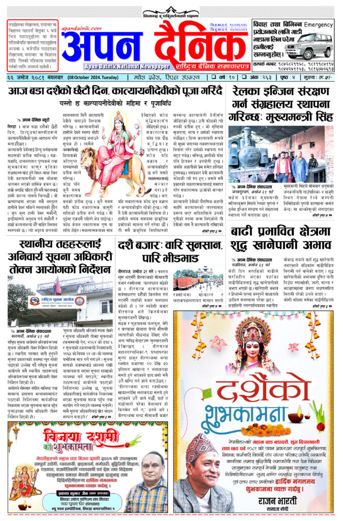 २०८१ असोज २२ मंगलवार