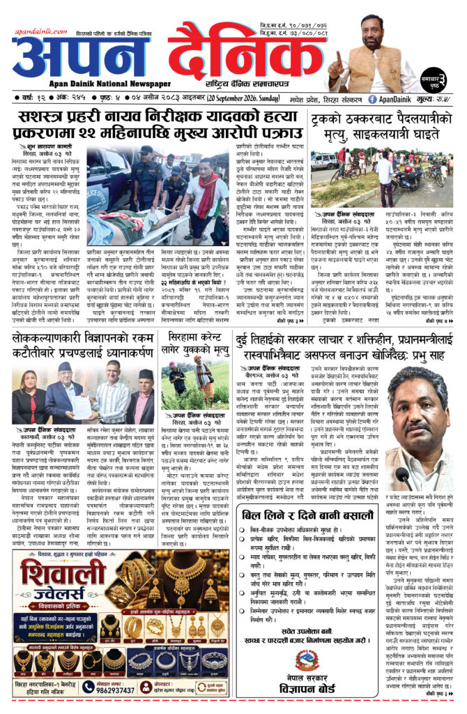 २०८३ असाेज ०४, आइतबार