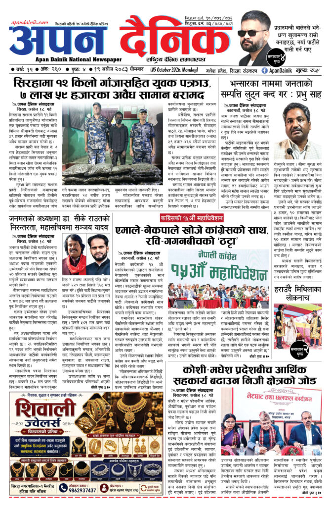 २०८३ असाेज १९, साेमबार